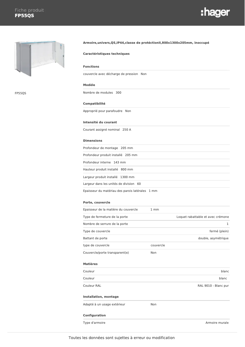 Image de la première page du manuel de l'appareil FP55QS