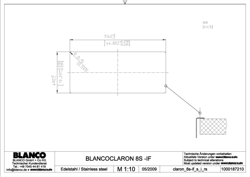 Page 1 de la notice Manuel utilisateur BLANCO CLARON 8 S-IF