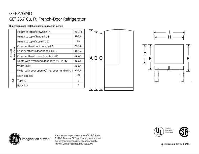 Image de la première page du manuel de l'appareil GFE27GMDES