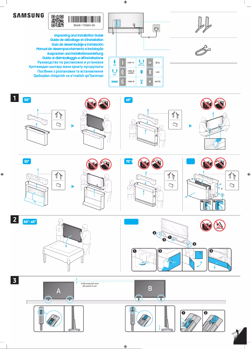 Page 1 de la notice Manuel utilisateur Samsung QA65QE1CAJ
