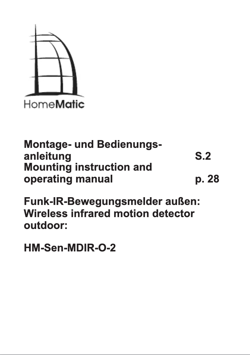 Page 1 de la notice Manuel utilisateur eQ-3 HM-Sen-MDIR-O-2