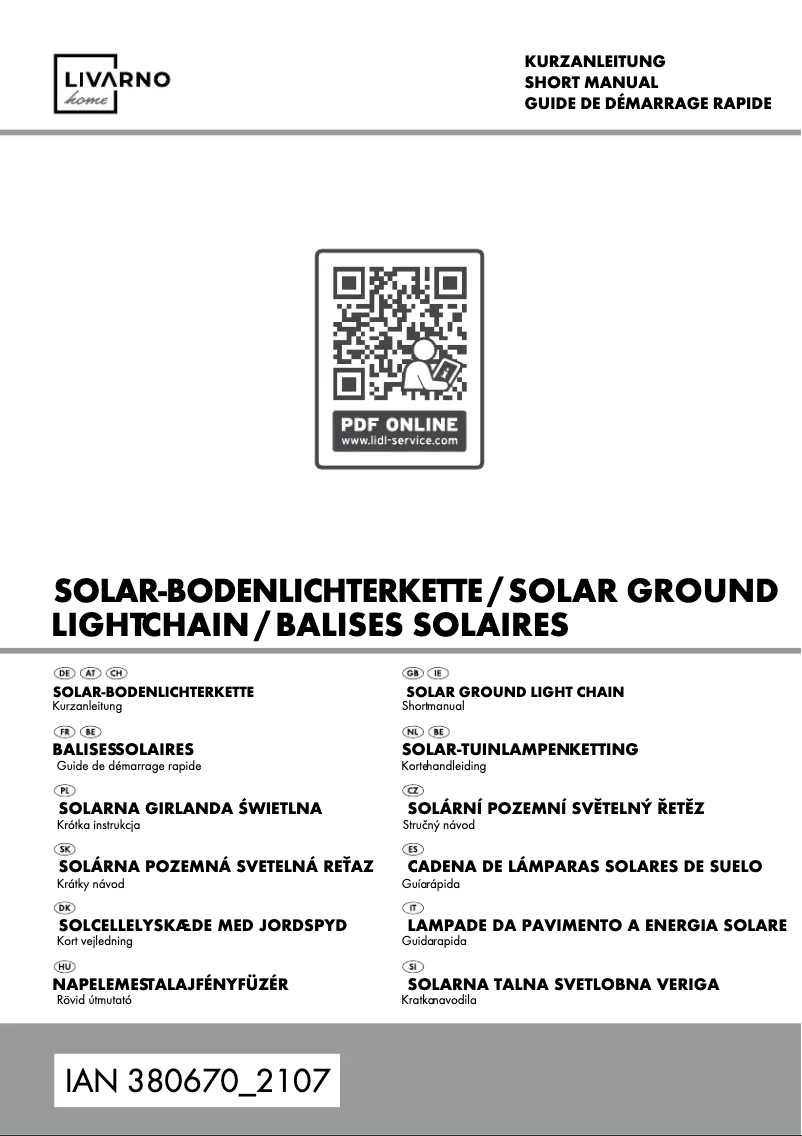 Page 1 de la notice Manuel utilisateur Livarno Lux 10643A