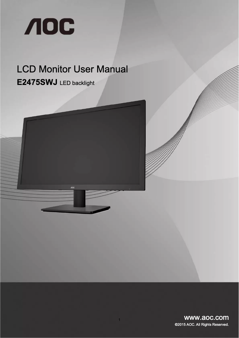 Page n°1 - Manuel utilisateur AOC Essential-line E2475SWJ