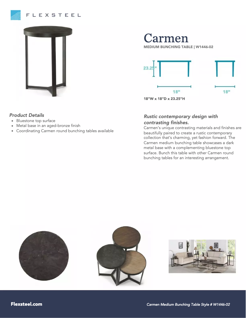 Page 1 de la notice Manuel utilisateur Flexsteel Carmen MW1446-02