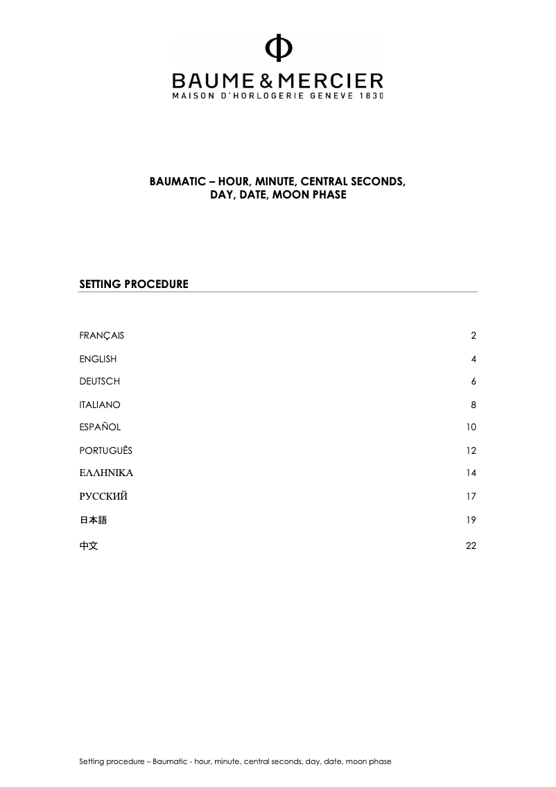 Image de la première page du manuel de l'appareil Clifton Baumatic 10548