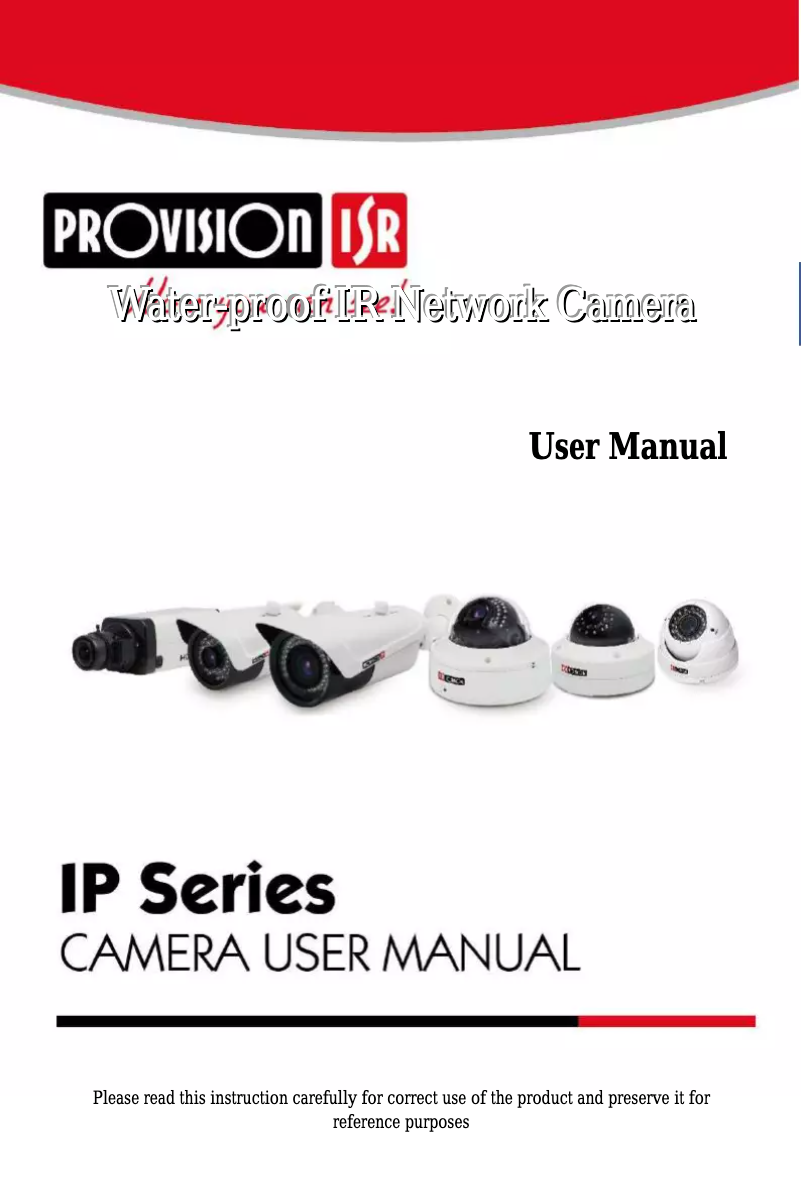 Page n°1 - Manuel utilisateur Provision-ISR DI-380IPVF
