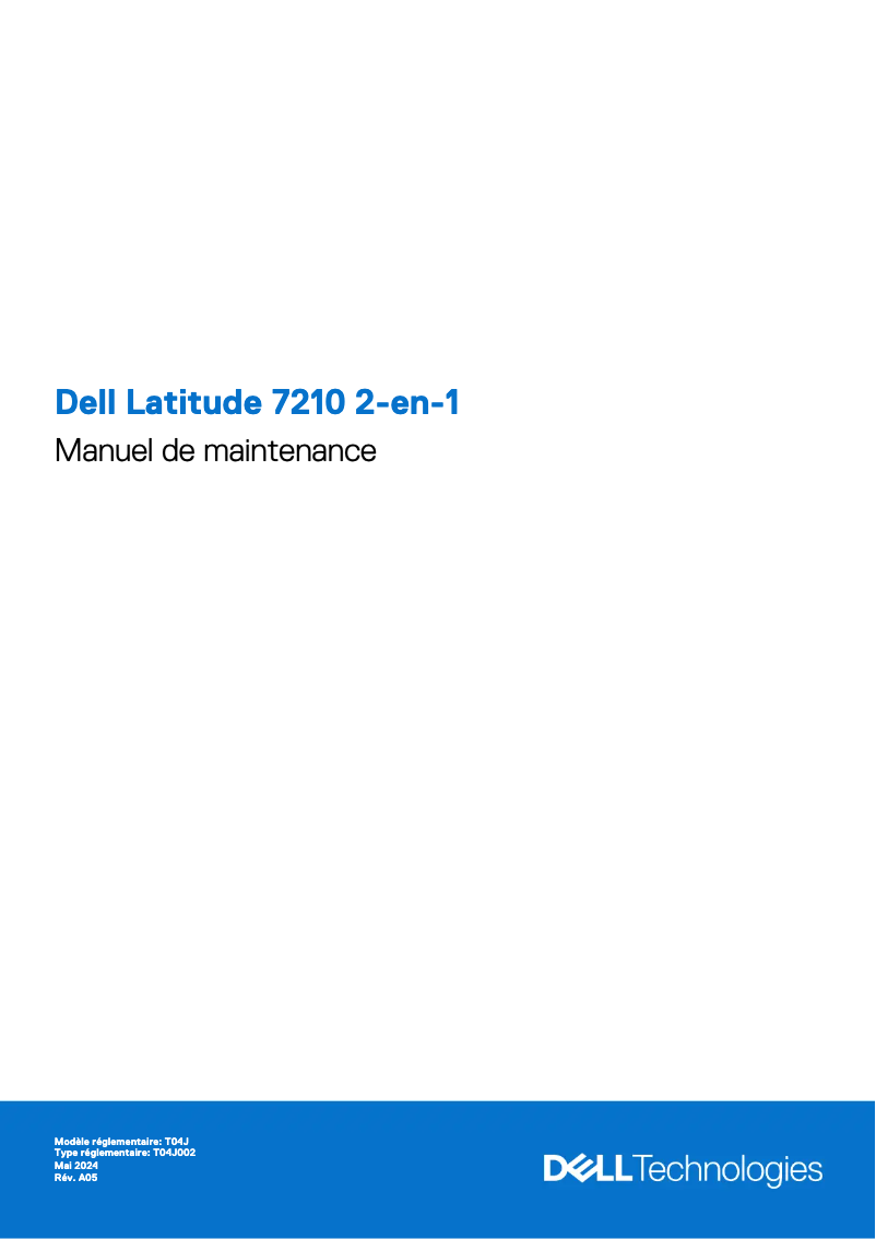 Page 1 de la notice Manuel utilisateur Dell Latitude 7210