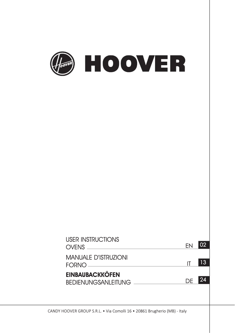 Page 1 of the manual User Manual Hoover HOC3U3178INWFD