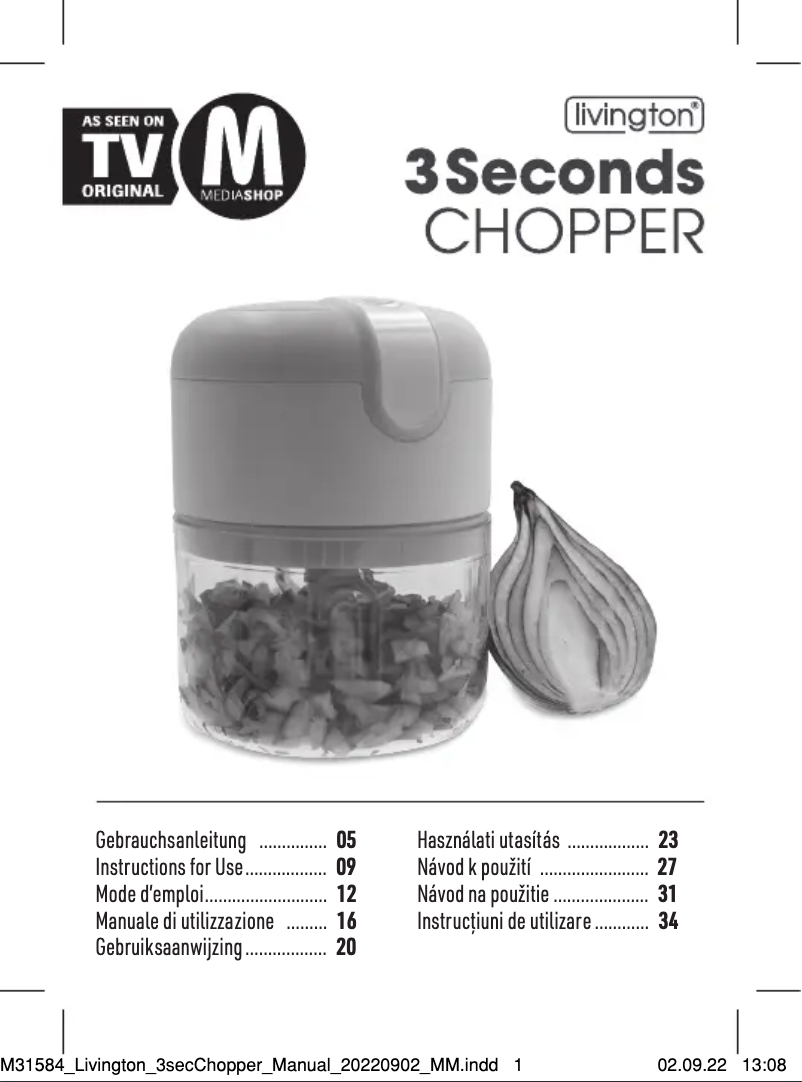 Image de la première page du manuel de l'appareil 3 Seconds Chopper