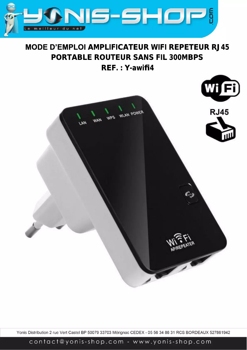 Page n°1 - Manuel utilisateur Yonis Y-awifi4