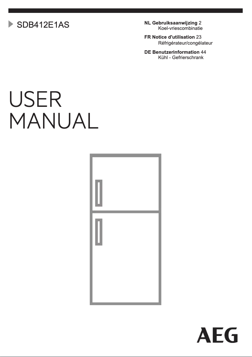Image de la première page du manuel de l'appareil SDB412E1AS