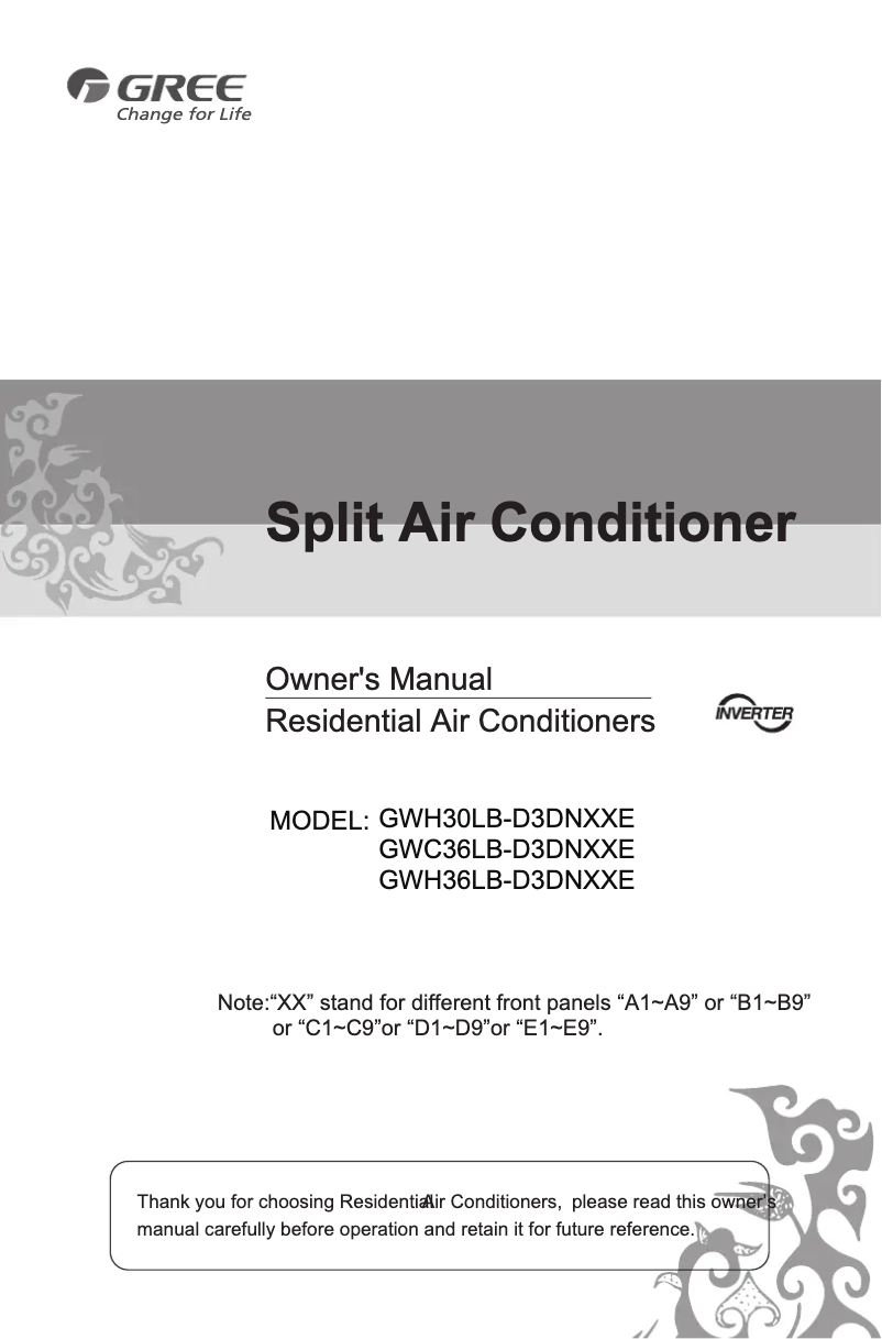 Página 1 del manual Manual de usuario Gree Neo GWH36LB-D3DNXXE