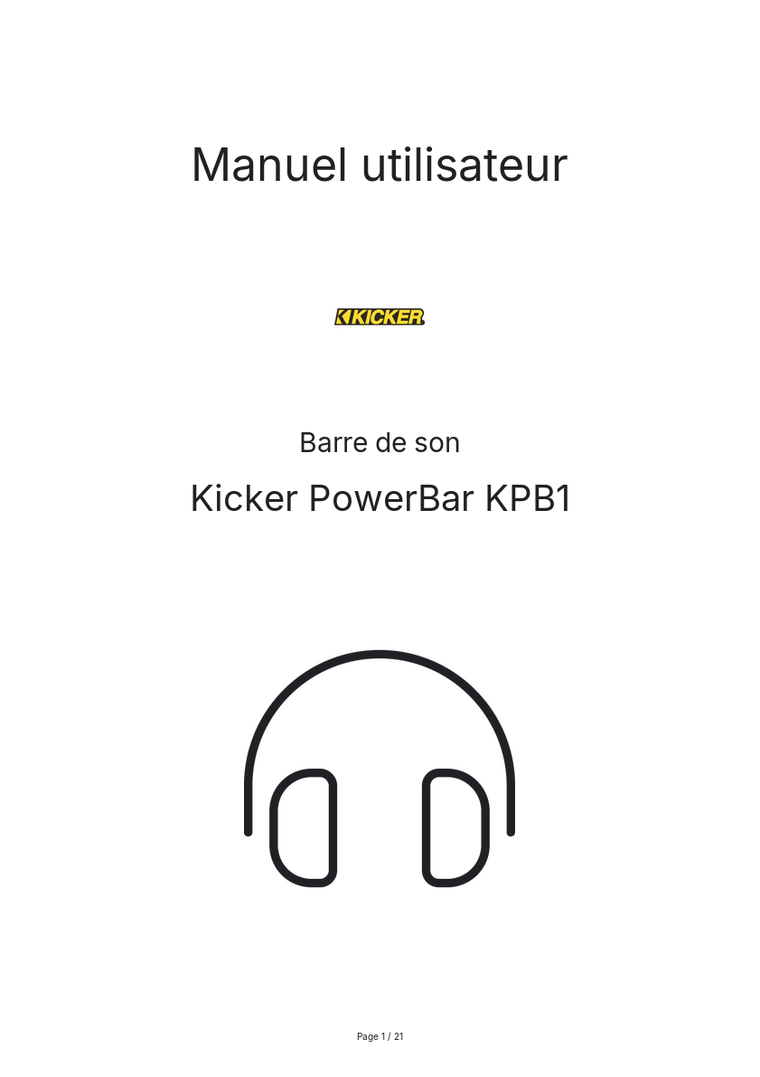 Image de la première page du manuel de l'appareil PowerBar KPB1