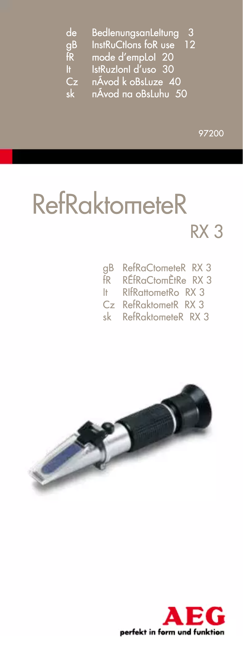 Image de la première page du manuel de l'appareil RX 3