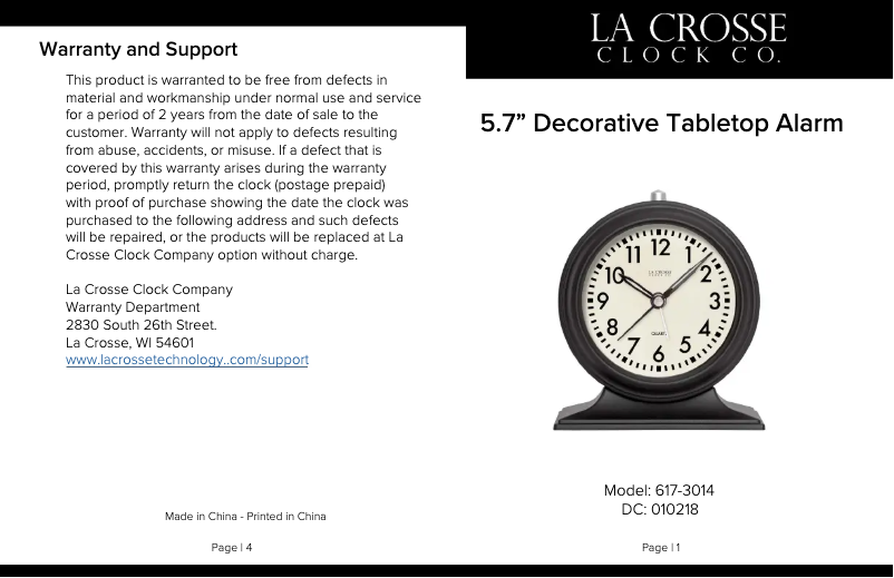 Página 1 del manual Manual de usuario La Crosse Technology 617-3014