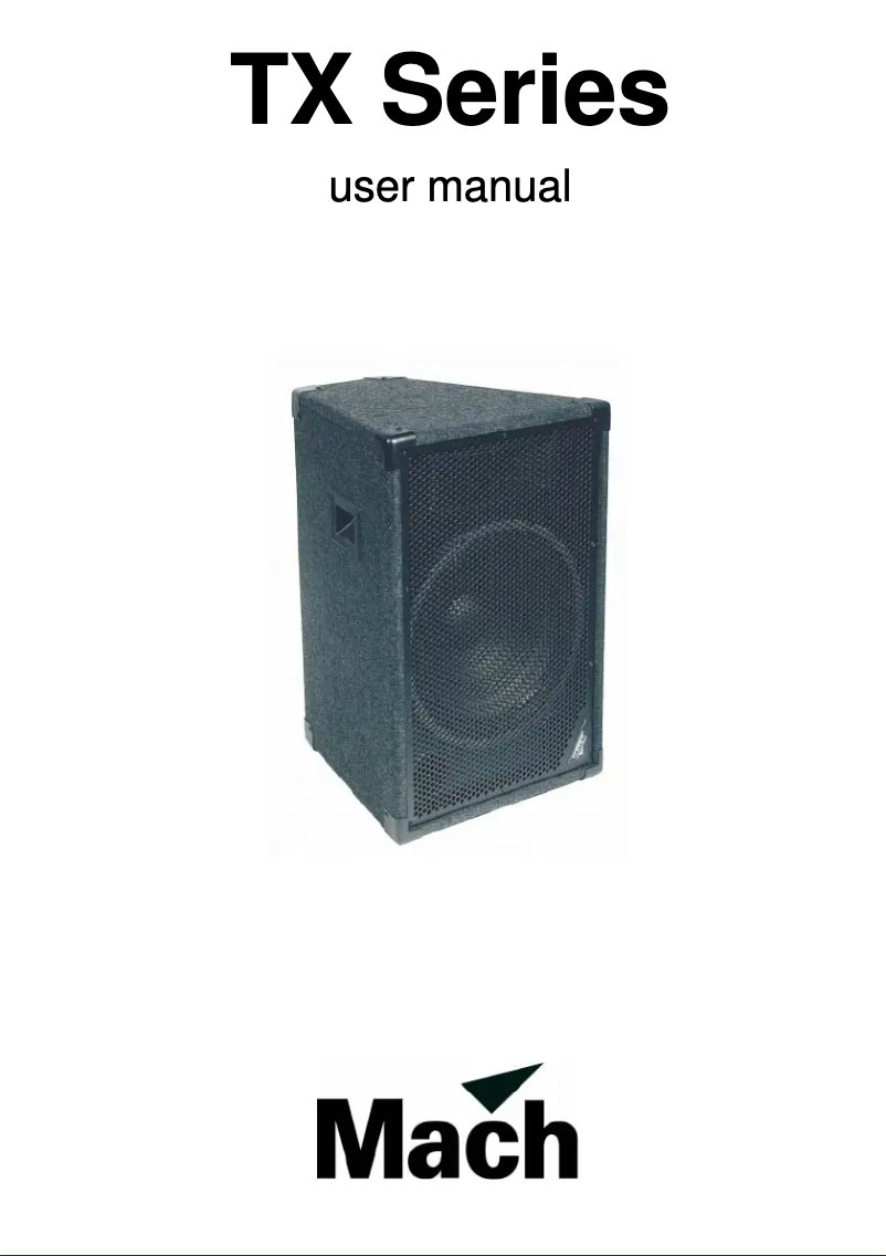 Page n°1 - Manuel utilisateur Martin Mach TX112 MKII