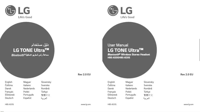 Page n°1 - Manuel utilisateur LG HBS-820S