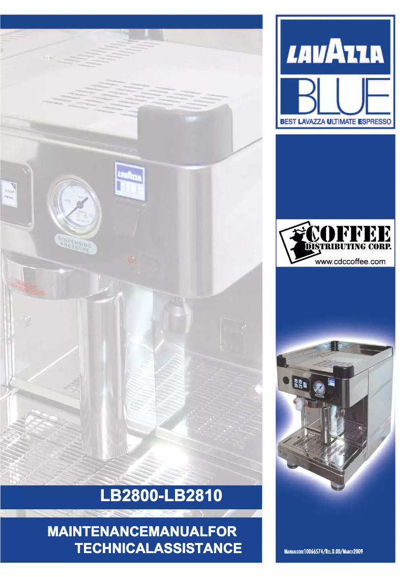 Page n°1 - Manuel utilisateur Lavazza LB 2810