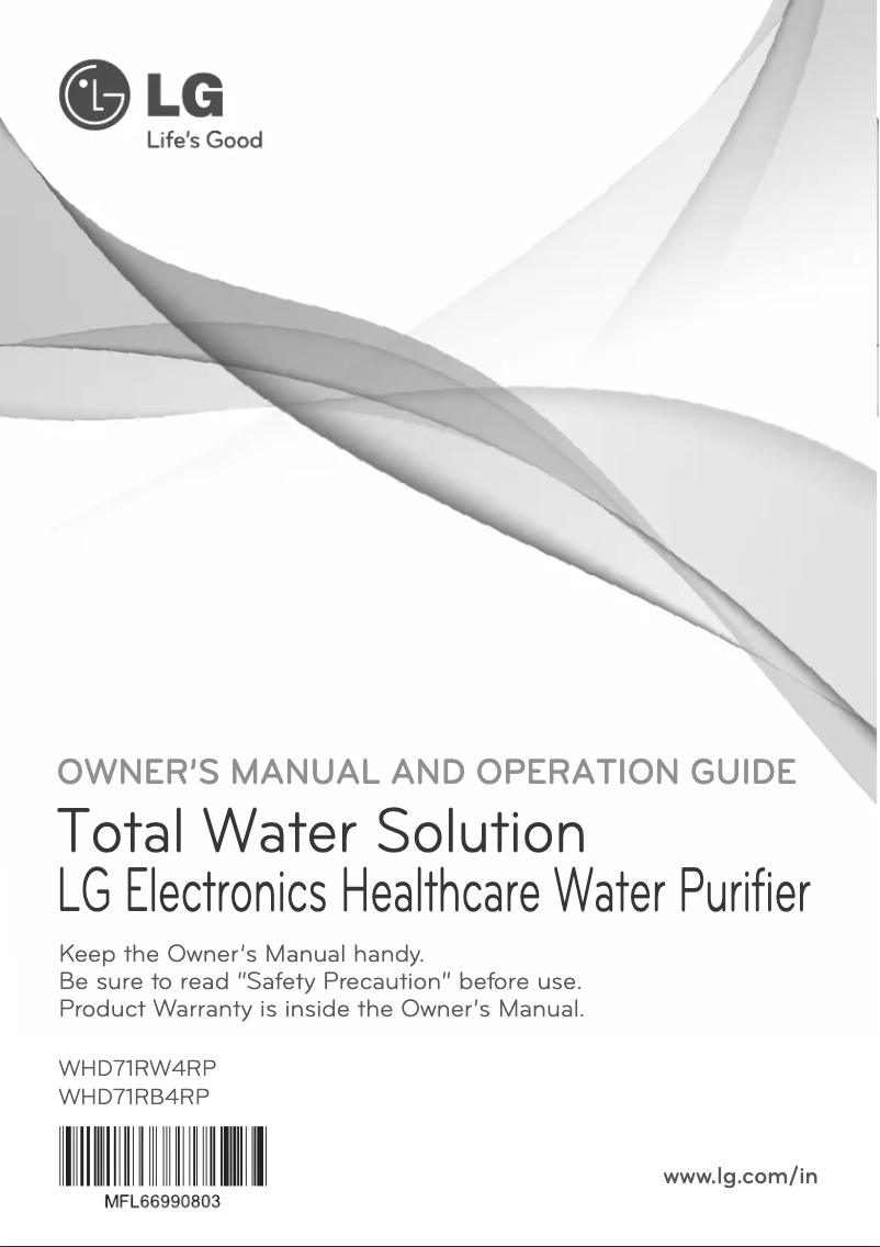 Image de la première page du manuel de l'appareil WHD71RW4RP