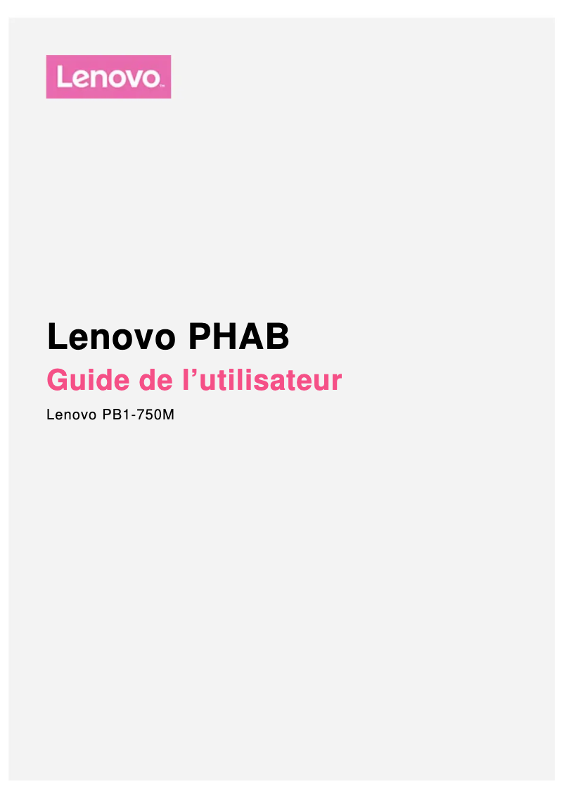 Page n°1 - Manuel utilisateur Lenovo PHAB