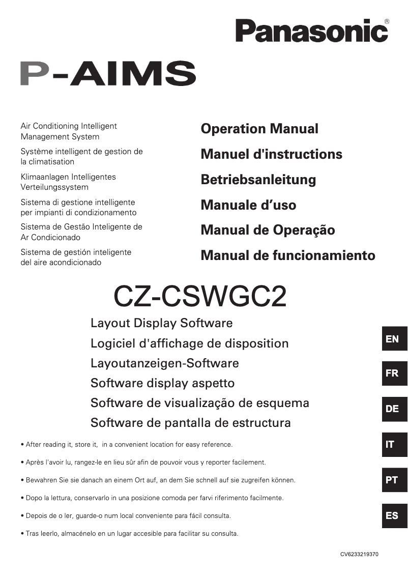 Page n°1 - Manuel utilisateur Panasonic CZ-CSWGC2