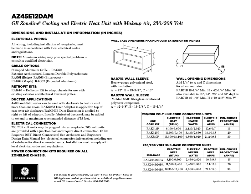 Image de la première page du manuel de l'appareil AZ45E12DAM