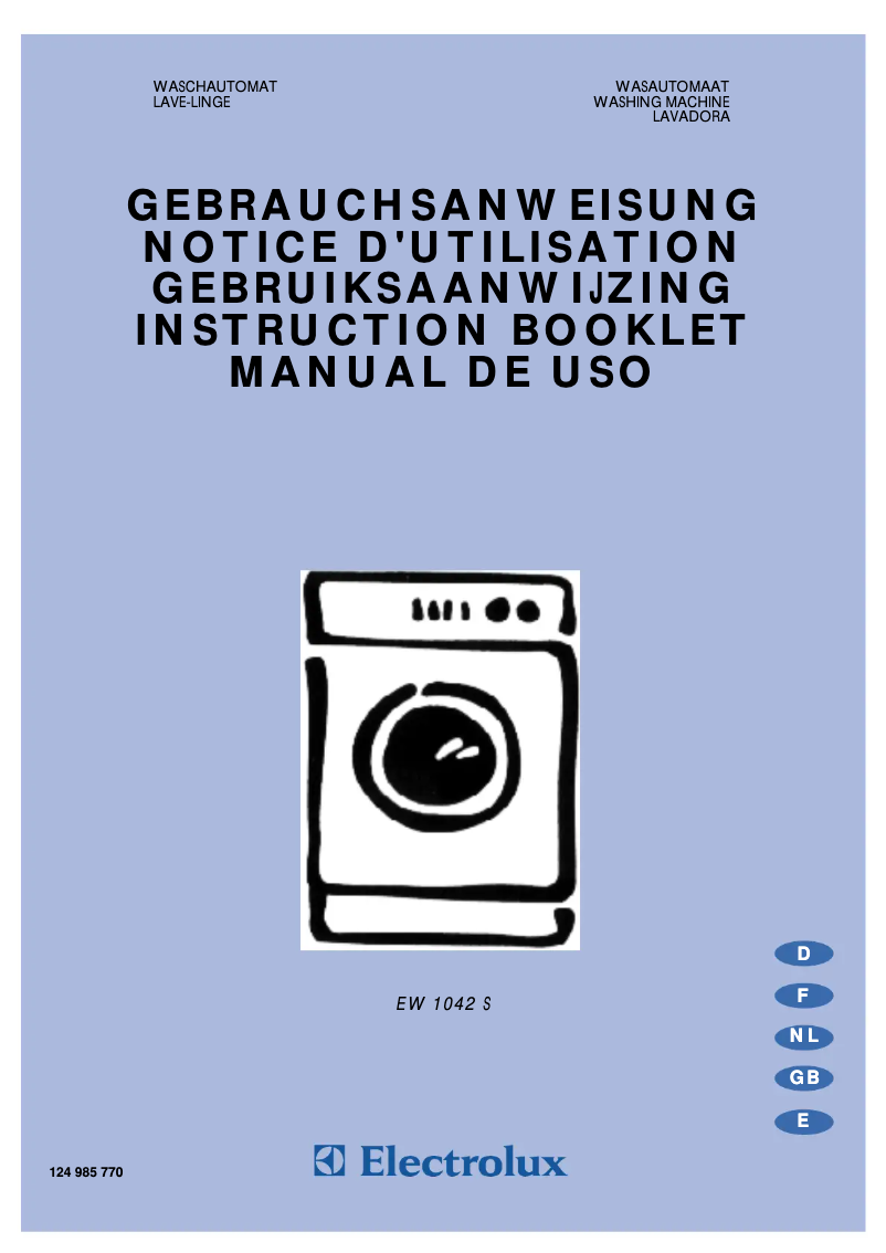 Image de la première page du manuel de l'appareil EW 1042