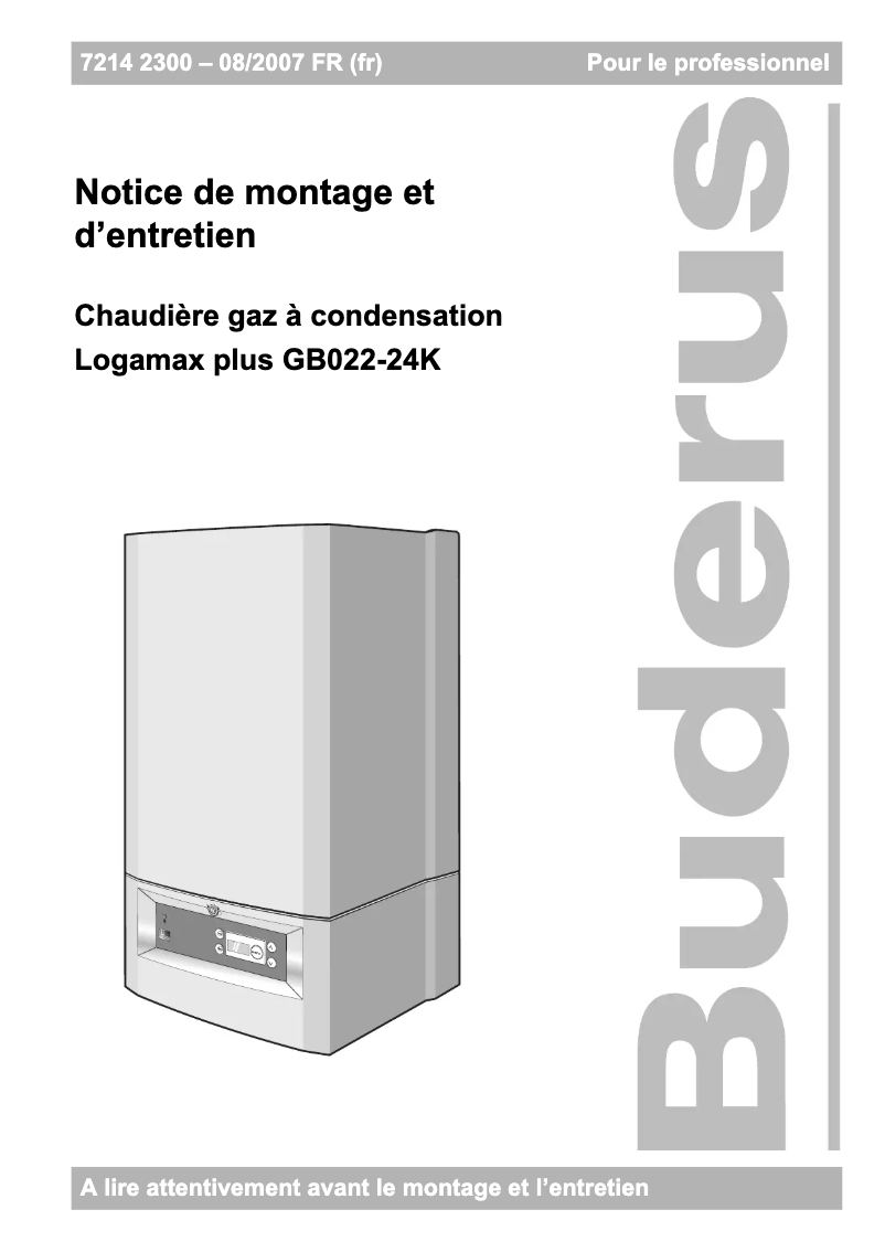 Page n°1 - Manuel utilisateur Buderus Logamax plus GB022-24K