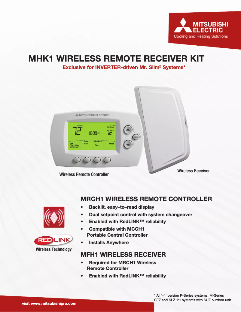 Page 1 de la notice Manuel utilisateur Mitsubishi MHK1