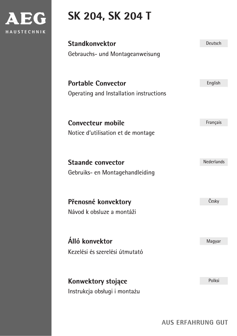 Página 1 del manual Manual de usuario AEG SK 204 T