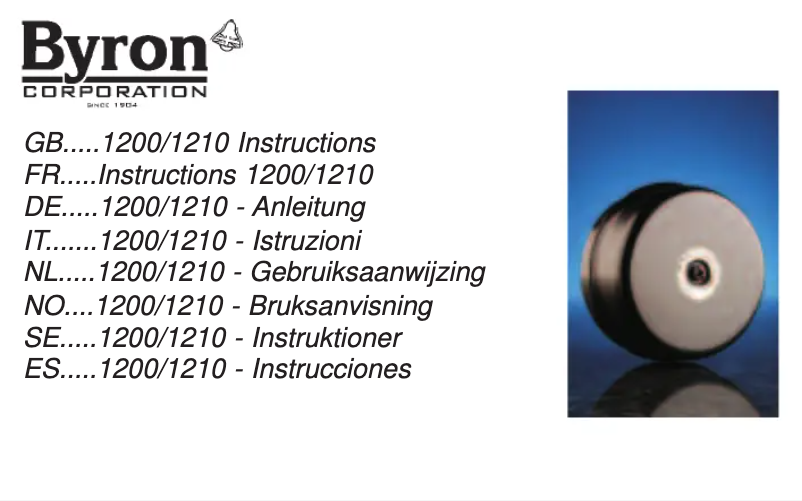 Page 1 de la notice Manuel utilisateur Byron 1210