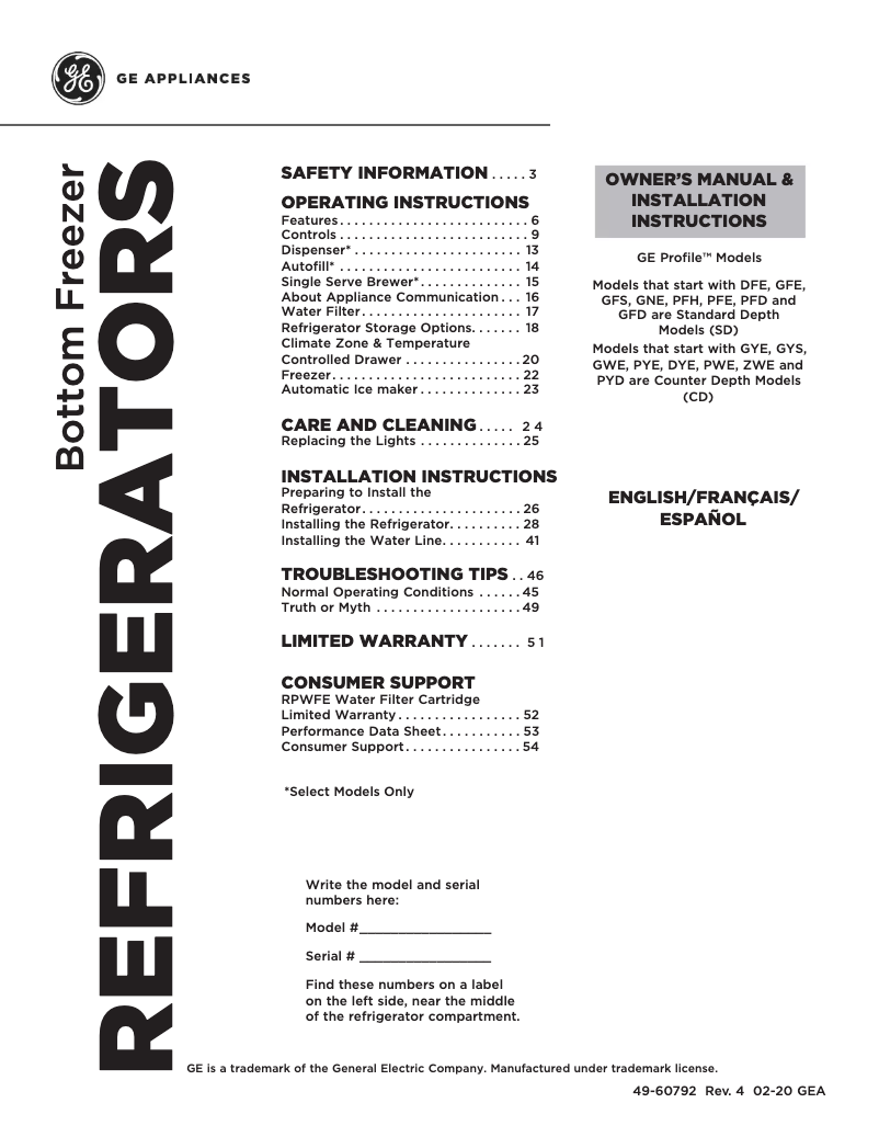 Page n°1 - Guide d'installation Adora DFE28JMKES