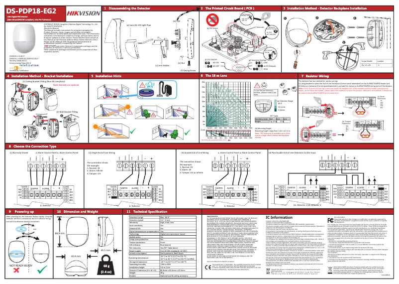 Page 1 de la notice Guide de démarrage rapide Hikvision DS-PDP18-EG2
