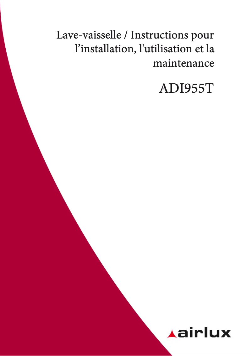 Page n°1 - Manuel utilisateur Airlux ADI955T