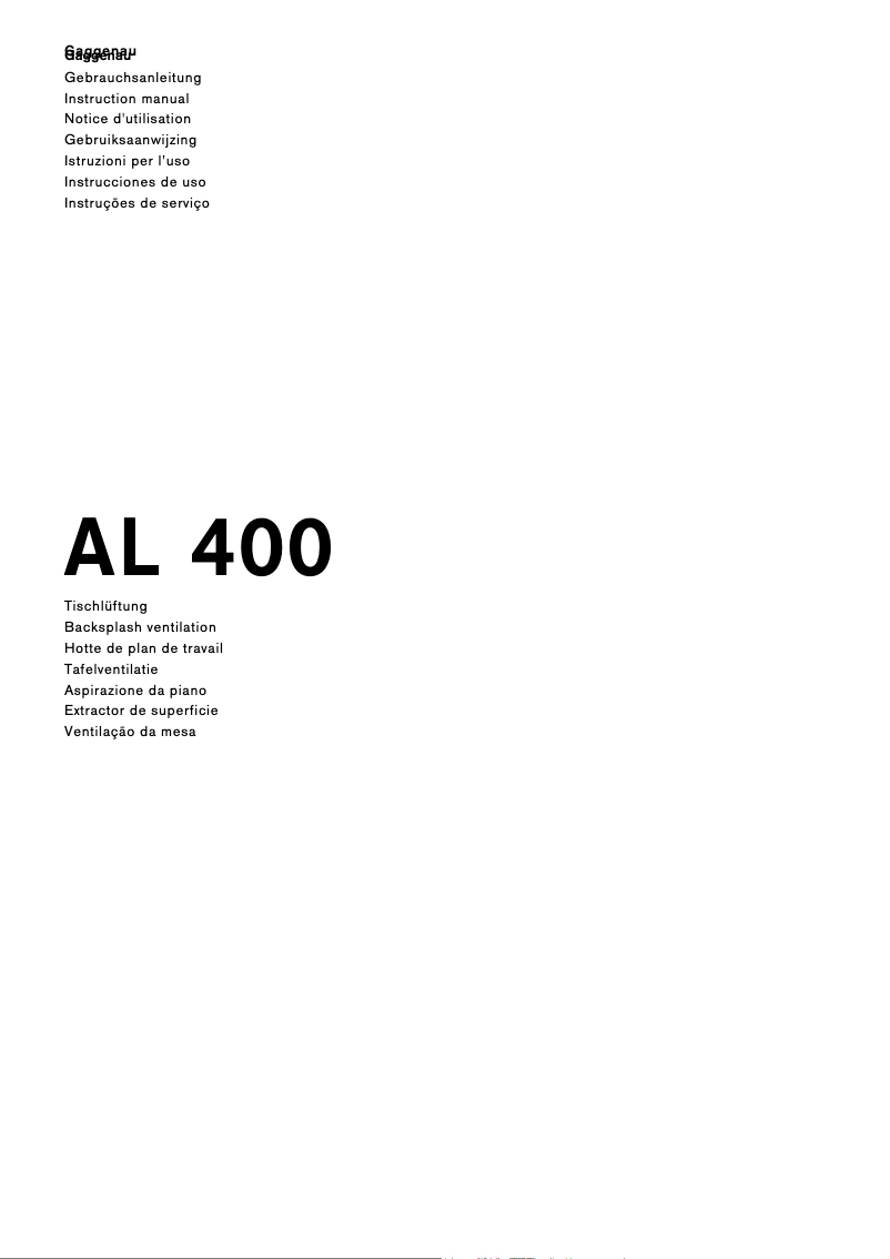 Página 1 del manual Manual de usuario Gaggenau AL400122