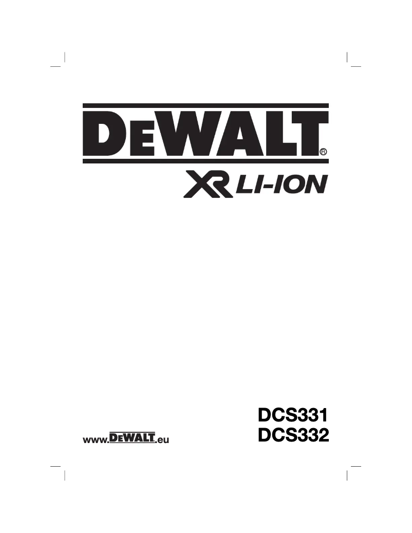 Page n°1 - Manuel utilisateur DeWalt DW331