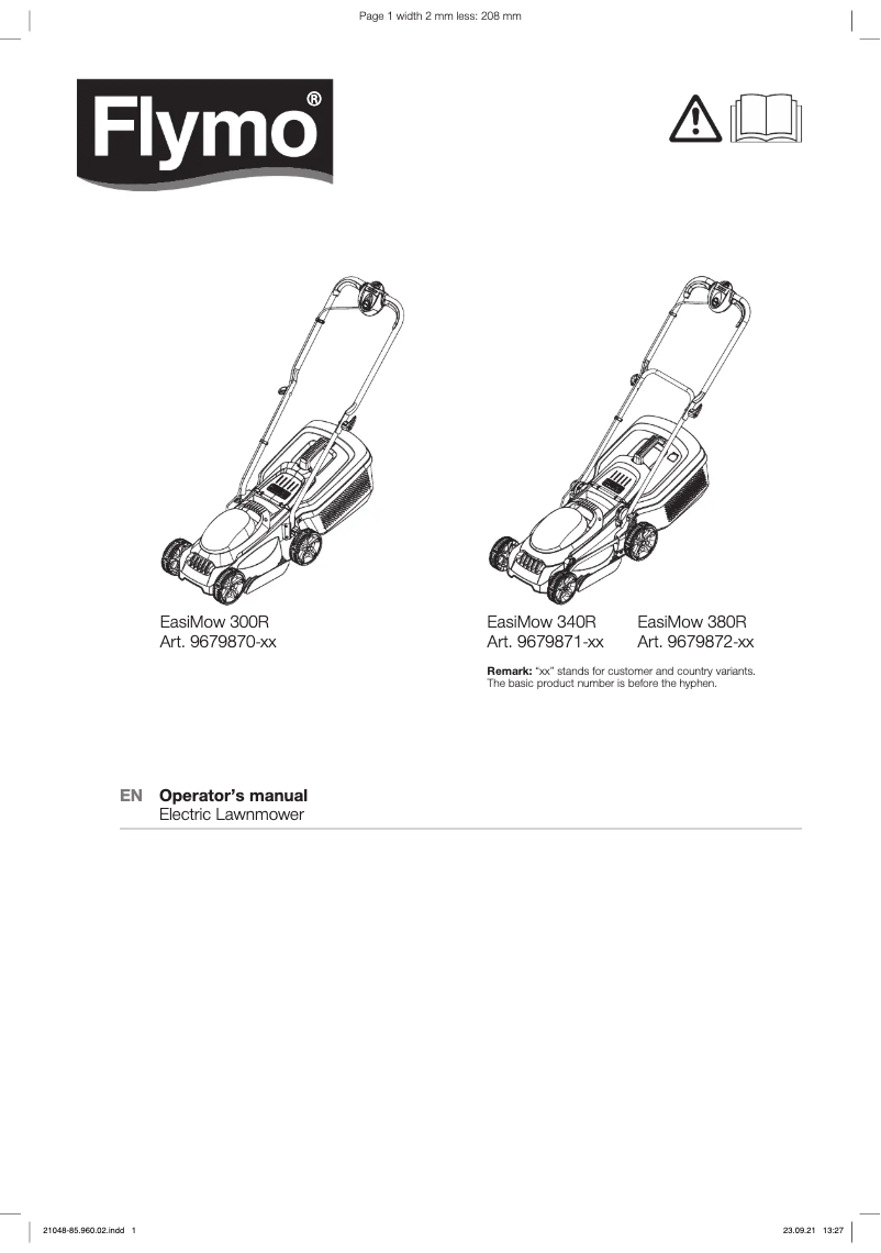 Page 1 de la notice Manuel utilisateur Flymo EasiMow 300R