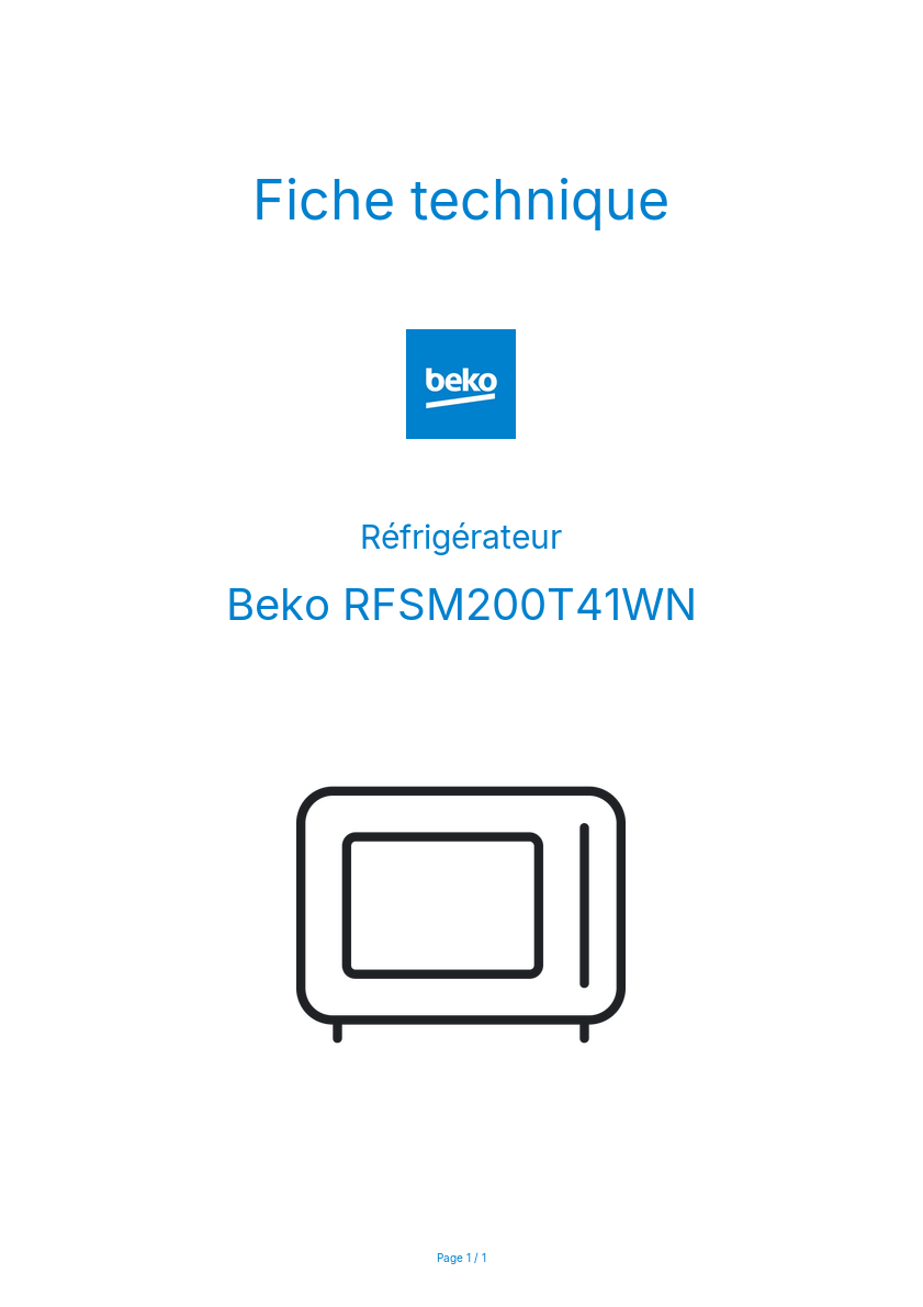 Image de la première page du manuel de l'appareil RFSM200T41WN