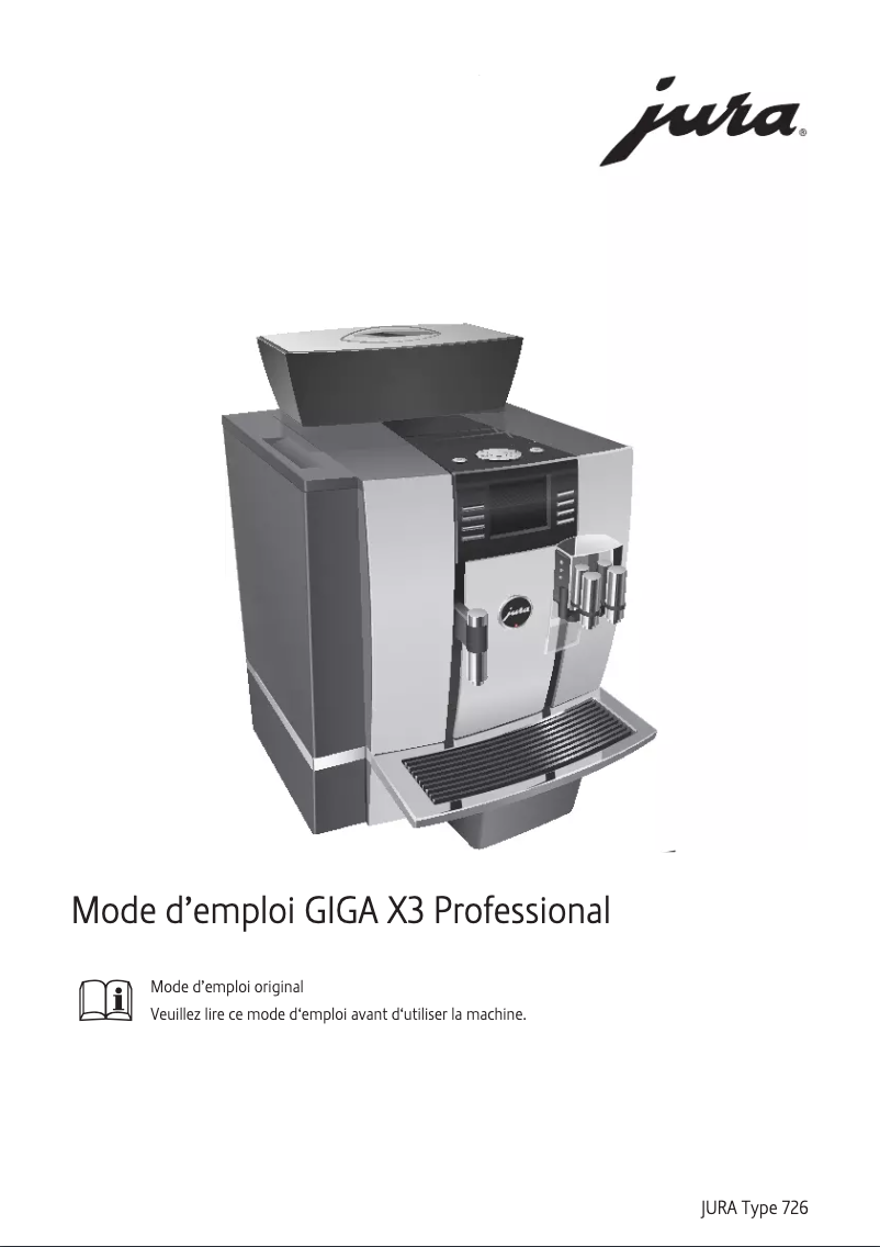 Page 1 de la notice Manuel utilisateur Jura GIGA X3 Professional