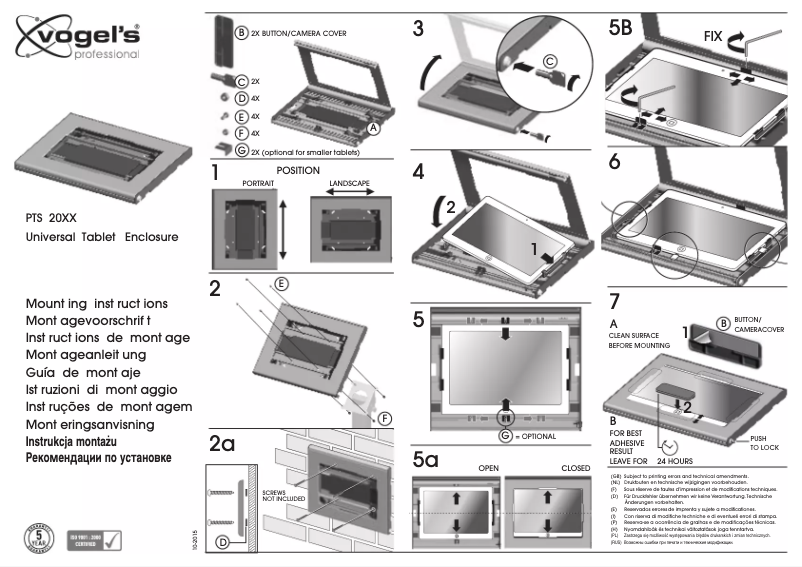 Page n°1 - Manuel utilisateur Vogel's PTS 2010