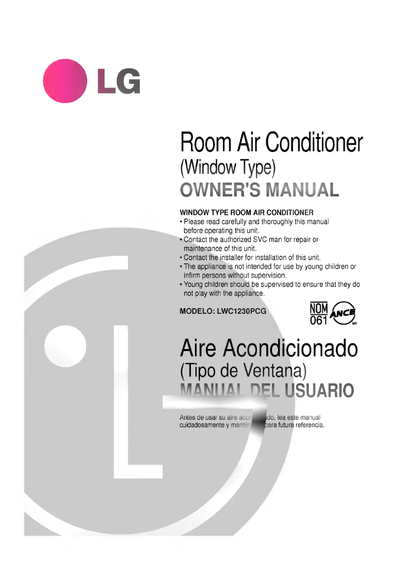 Page n°1 - Manuel utilisateur LG LWC1230PCG