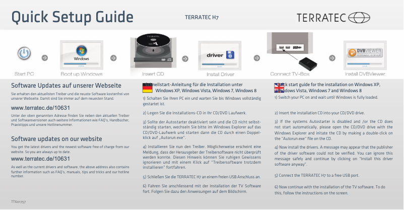 Page 1 de la notice Manuel utilisateur Terratec H7