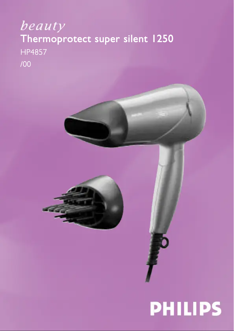 Page n°1 - Manuel utilisateur Philips Thermoprotect super silent 1250 HP4857