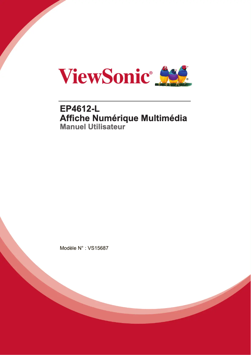 Page 1 de la notice Manuel utilisateur Viewsonic EP4612-L
