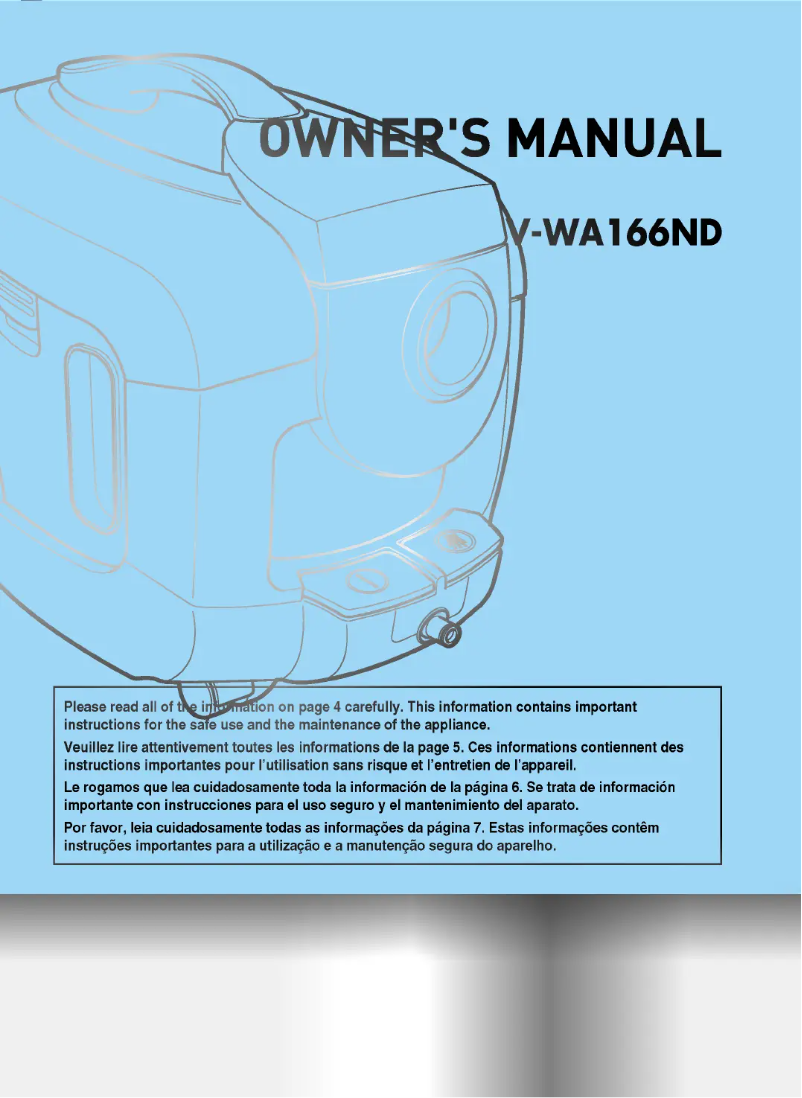 Image de la première page du manuel de l'appareil V-WA166ND