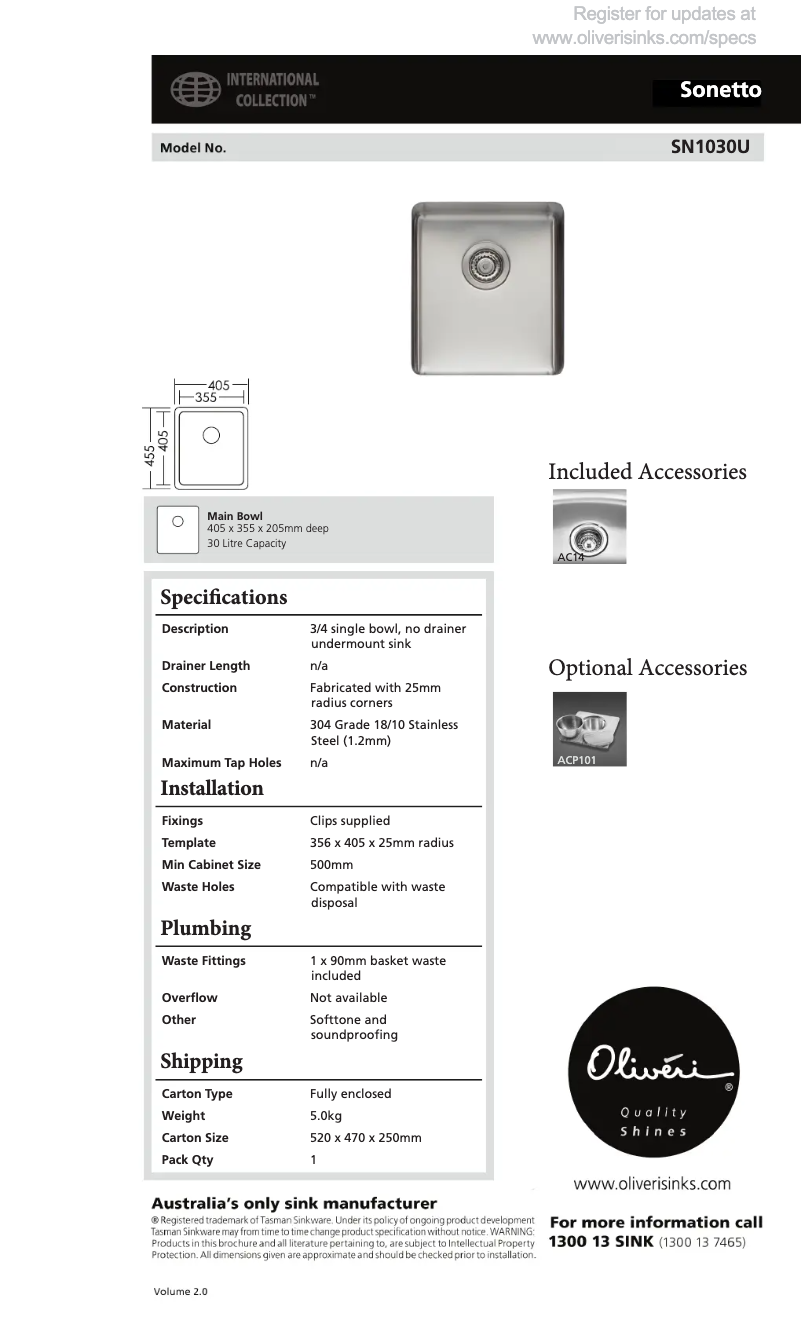 Image de la première page du manuel de l'appareil SN1030U