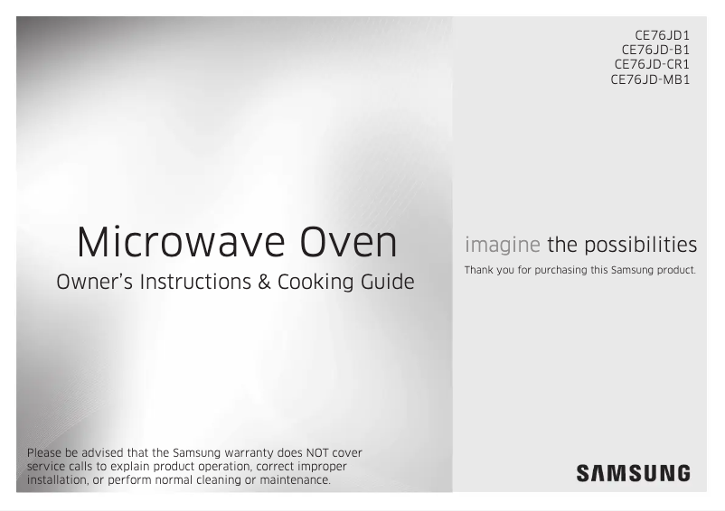 Image de la première page du manuel de l'appareil CE76JD-MB1
