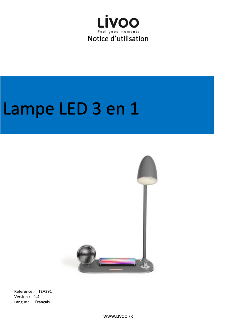 Page n°1 - Manuel utilisateur Livoo TEA291G
