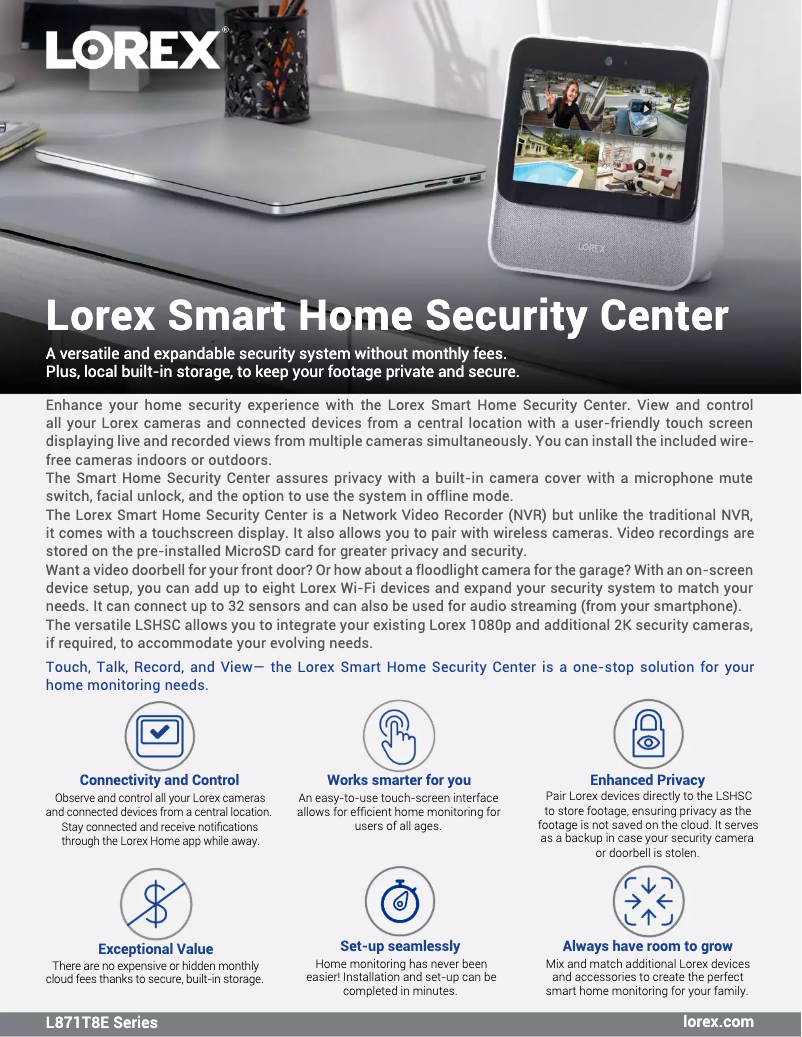Página 1 del manual Ficha técnica Lorex L871T8E