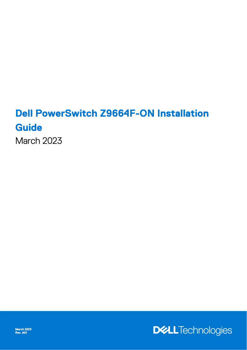 Page n°1 - Guide d'installation Dell PowerSwitch Z9664F-ON